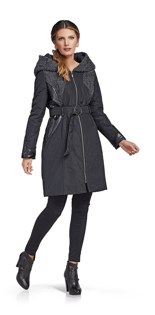 Термопалто с голяма качулка