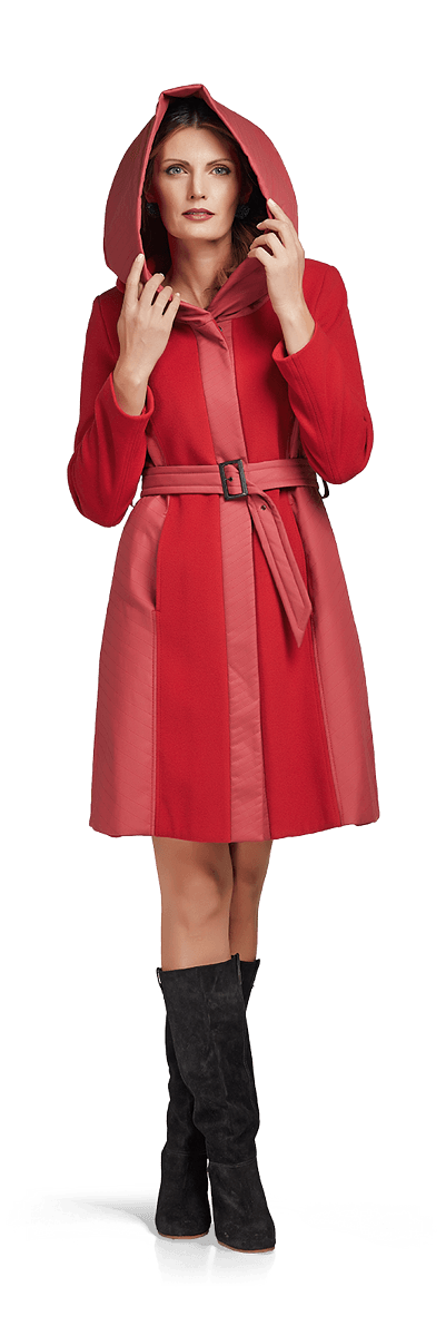 Палто с голяма качулка