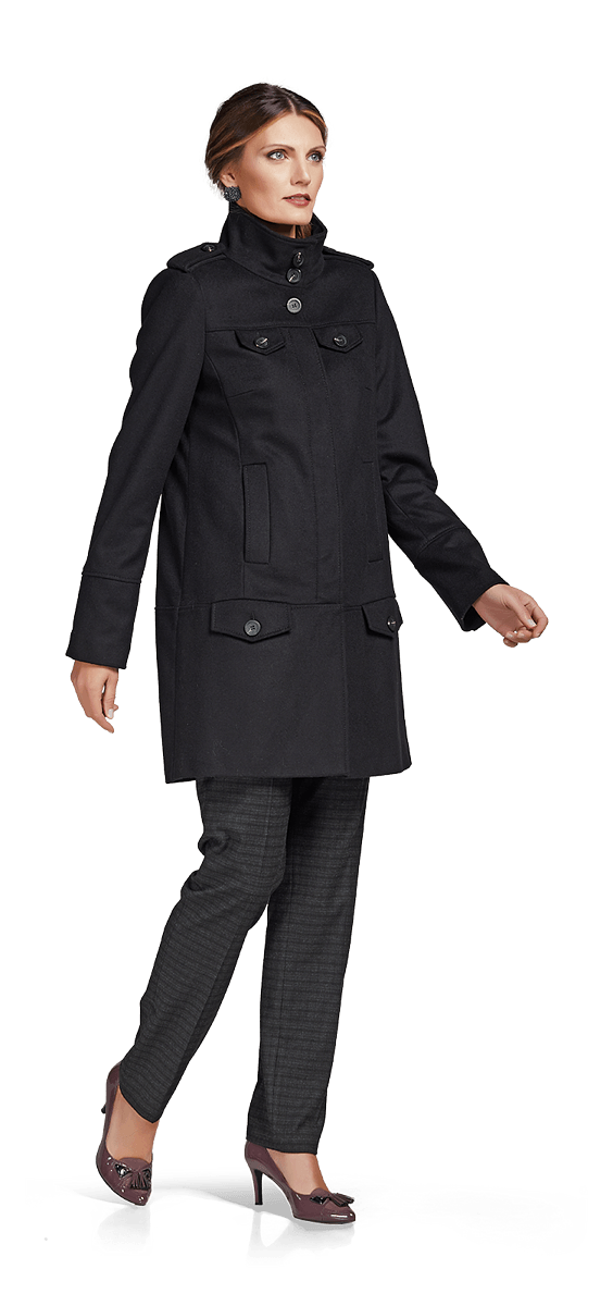 Изчистено вълнено палто