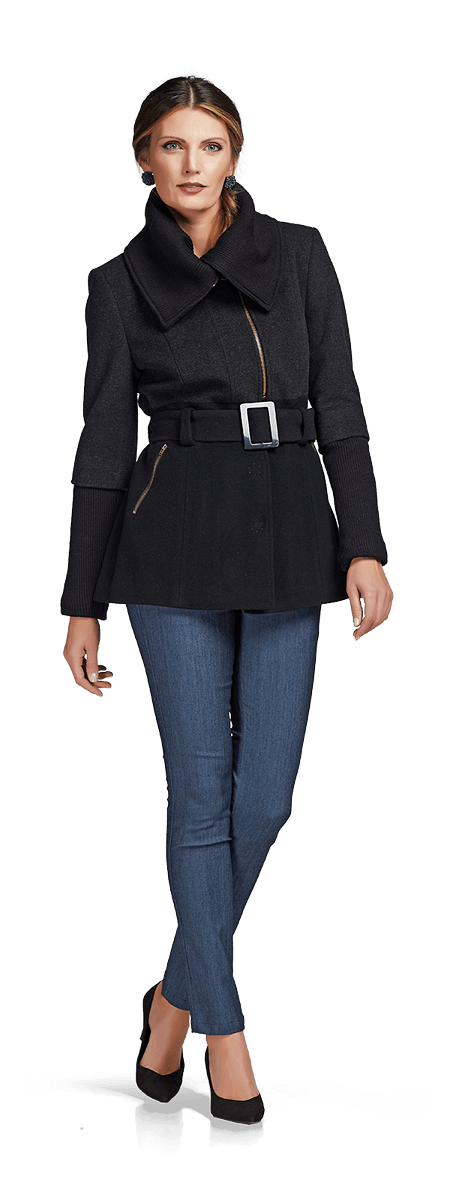 Късо вълнено палто