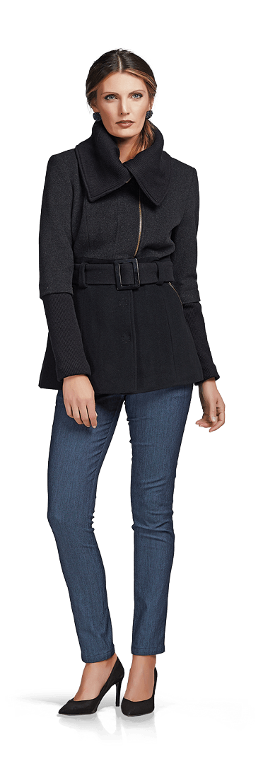 Късо вълнено палто