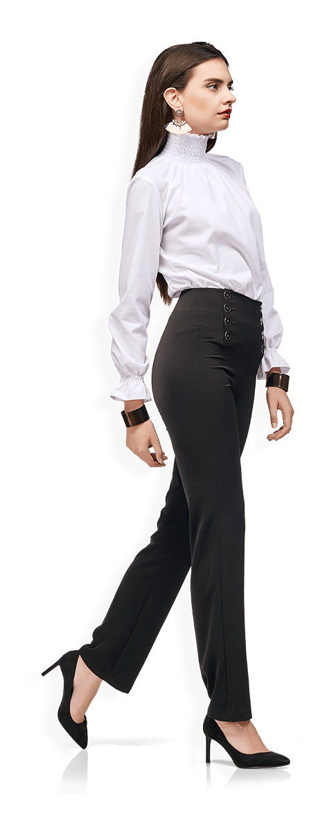 Черен панталон с висока талия