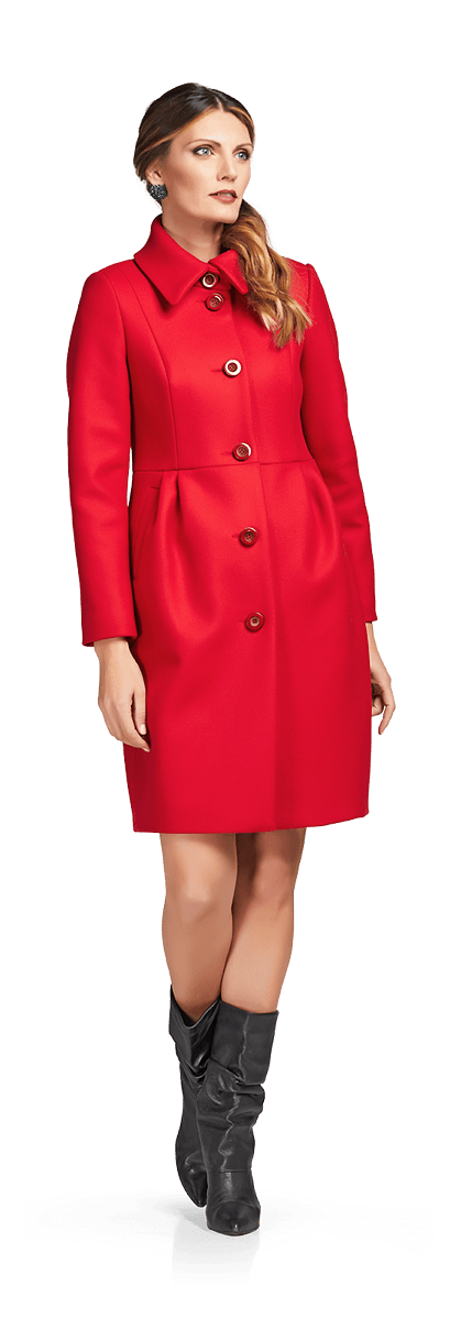 Вълнено палто в червено